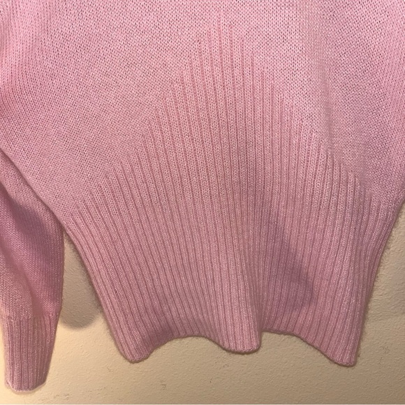 Vintage Fia Italia 1980s Angora Pink Collared Sweater Lambswool L CottageCore - Picture 4 of 16